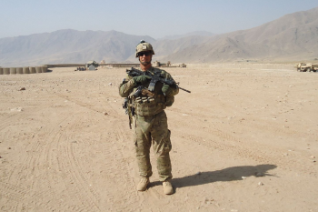 Dave Crowley in uniform in Afghanistan