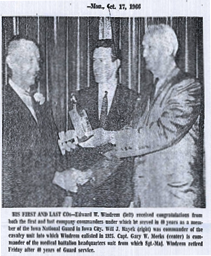 Ed Windrem receiving an award