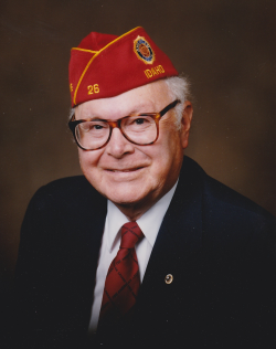 Marion Johnson years later posing for his American Legion photo