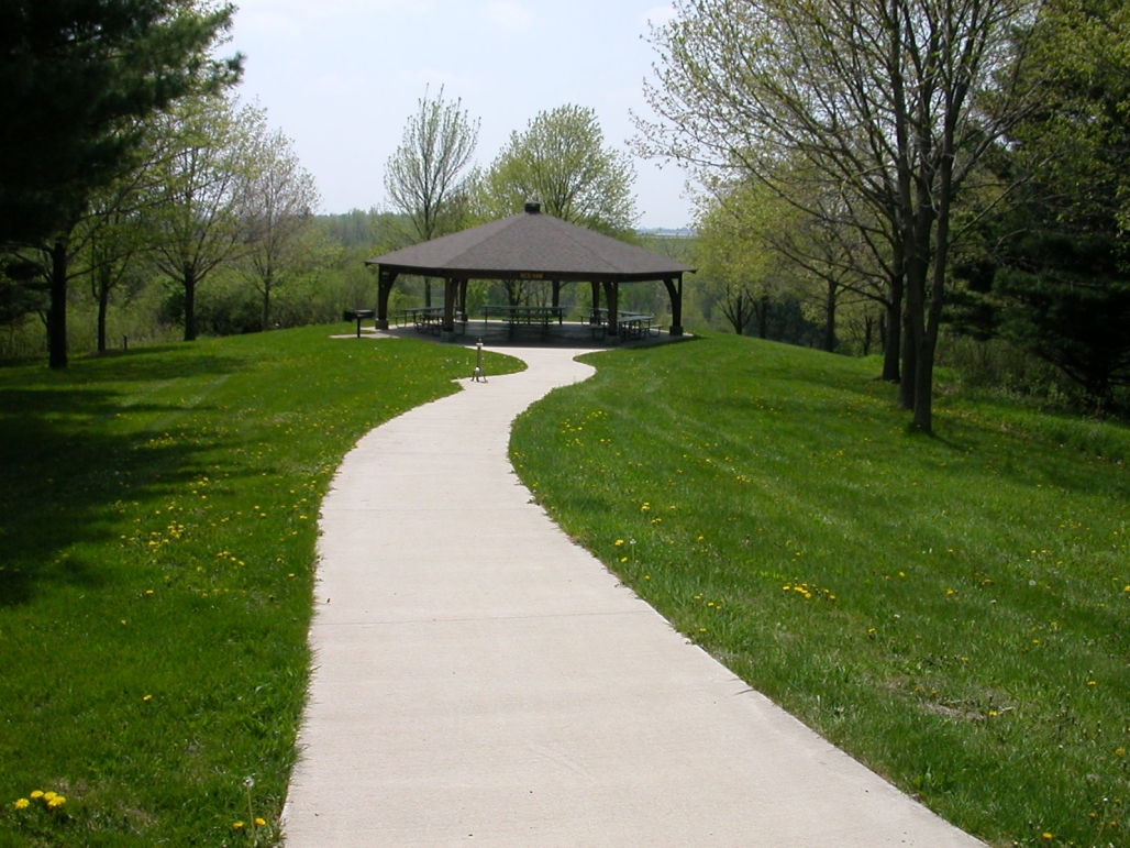 Red Haw Shelter showing the accessible sidewalk