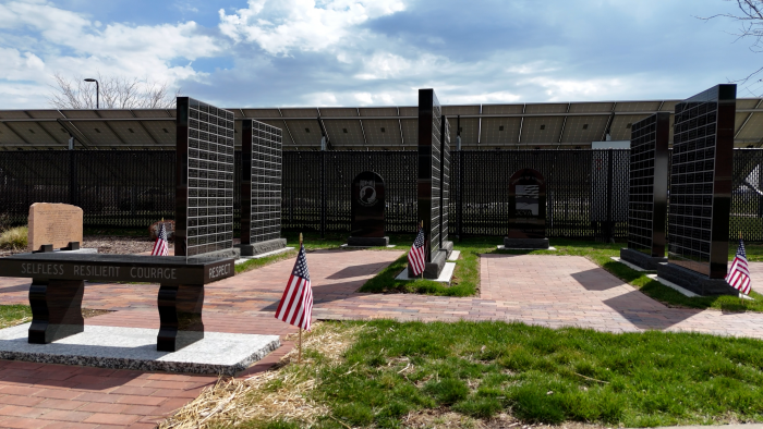 photo of granite walls at the Johnson County Armory and Veterans Memorial