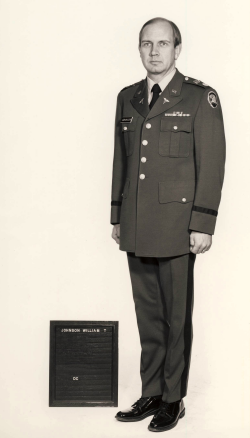 William Johnson wearing his Army uniform in a professional photo